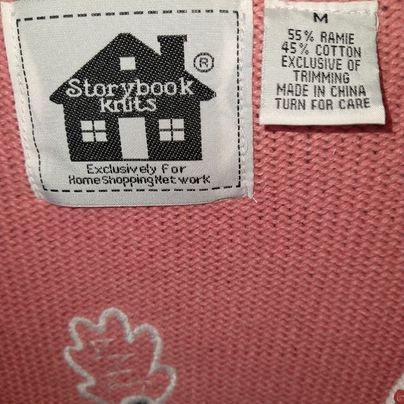 Storybook Knits orange beige coordinating knit dress cardigan beads embroidery - Picture 3 of 11